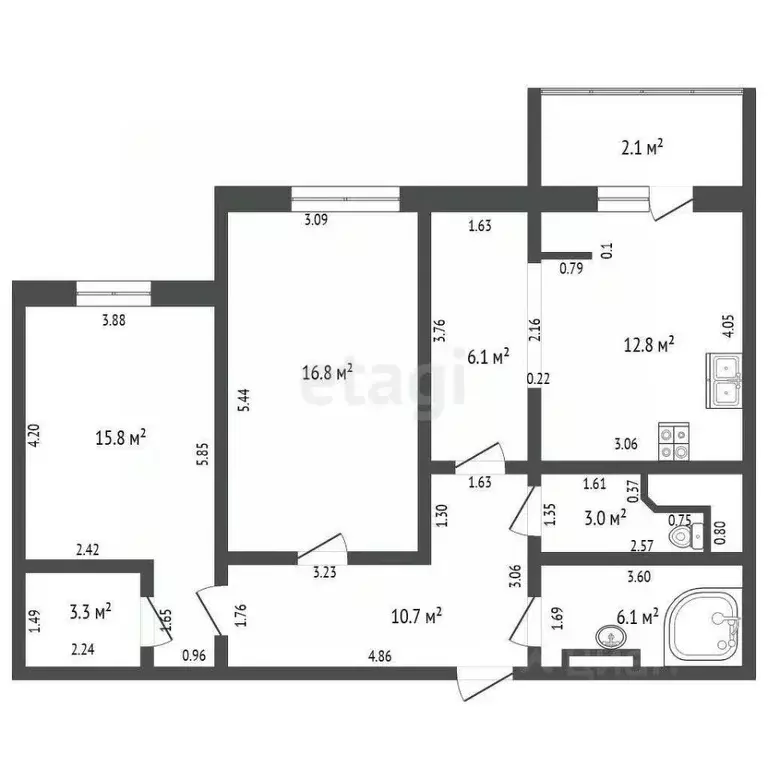 2-к кв. Мордовия, Саранск Московская ул., 44 (78.7 м) - Фото 1