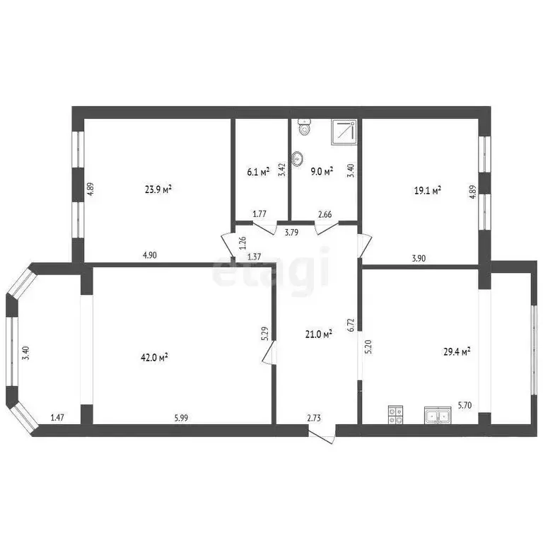 3-комнатная квартира: Нальчик, улица Киримова, 144 (151 м) - Фото 1