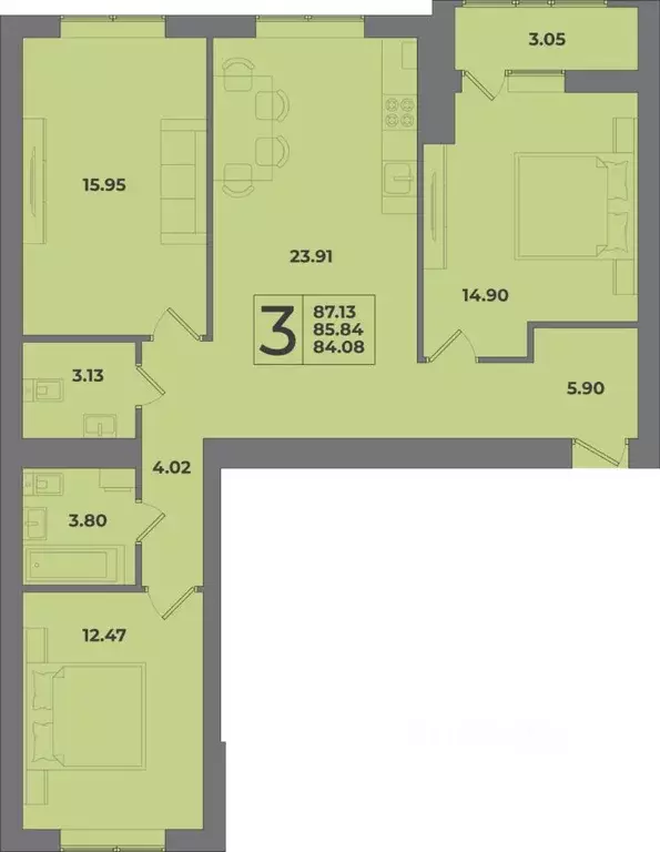 3-к кв. Калининградская область, Калининград Коммунистическая ул. ... - Фото 1