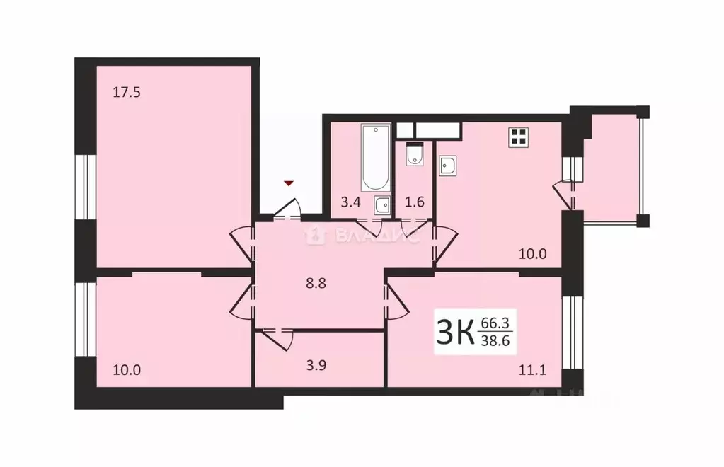 3-к кв. Московская область, Красногорск городской округ, Сабурово пгт ... - Фото 2