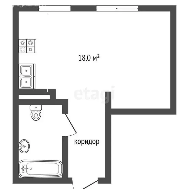 Квартира-студия: Белгород, улица Николая Островского, 18А (27.1 м) - Фото 1