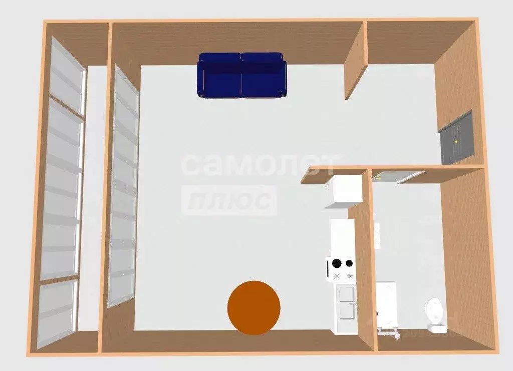 1-к кв. Хабаровский край, Хабаровск Краснореченская ул., 223 (27.5 м) - Фото 2