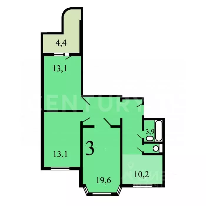 3-к кв. Москва Братиславская ул., 31К2 (77.4 м) - Фото 2