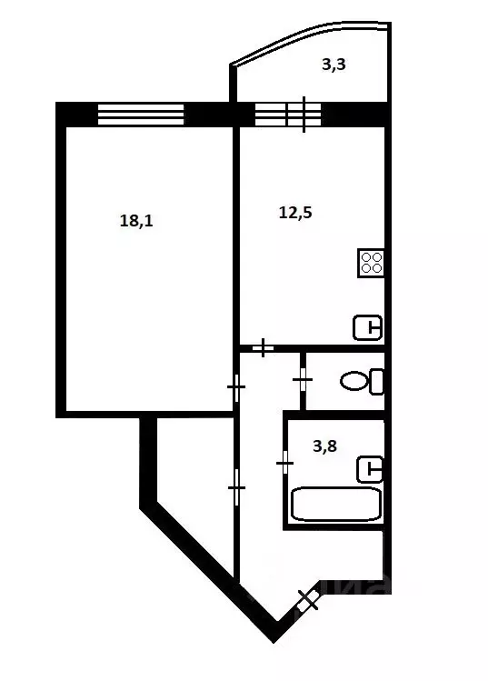 1-к кв. Санкт-Петербург Гражданский просп., 113к3 (46.1 м) - Фото 2
