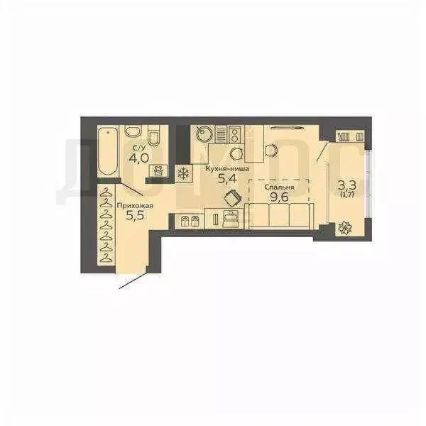 Студия Свердловская область, Екатеринбург бул. Новосинарский, 7 (25.0 ... - Фото 1