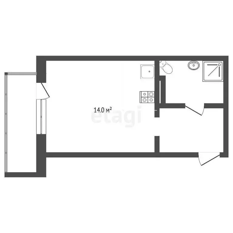 Квартира-студия: Тюмень, улица Виктора Тимофеева, 9 (25 м) - Фото 0