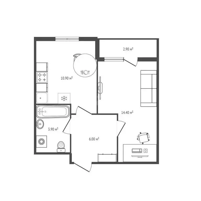 1-комнатная квартира: Брянск, Флотская улица, 32 (33.4 м) - Фото 1