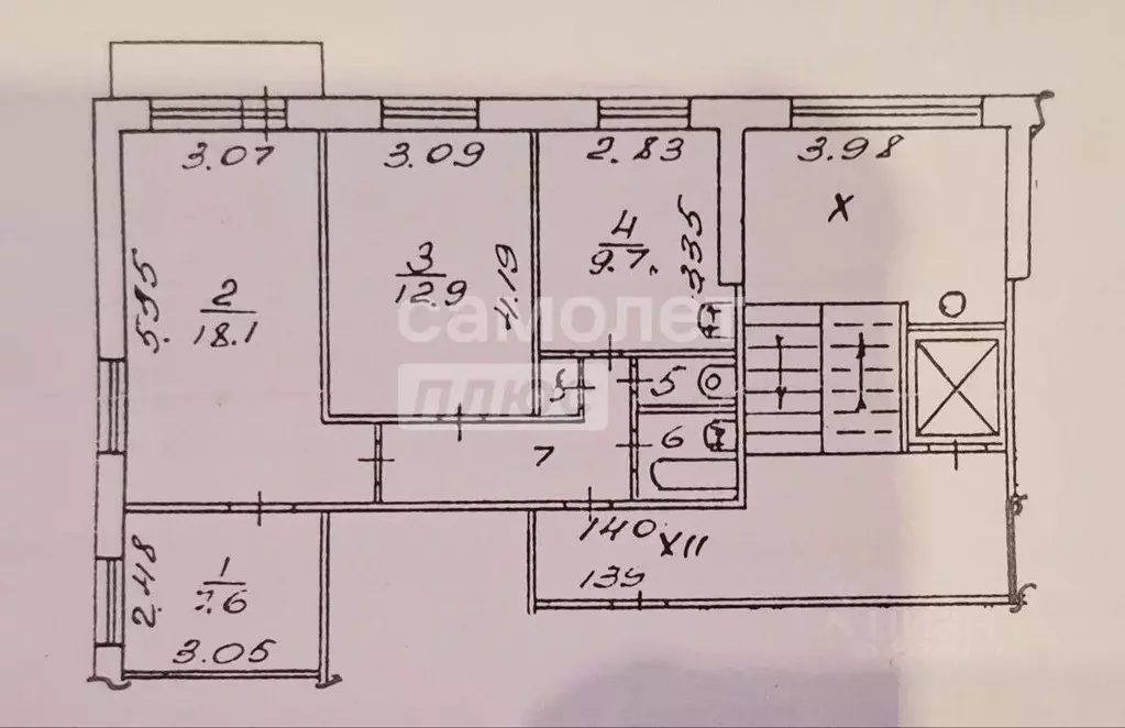 3-к кв. Пермский край, Пермь Подлесная ул., 27/1 (58.3 м) - Фото 2