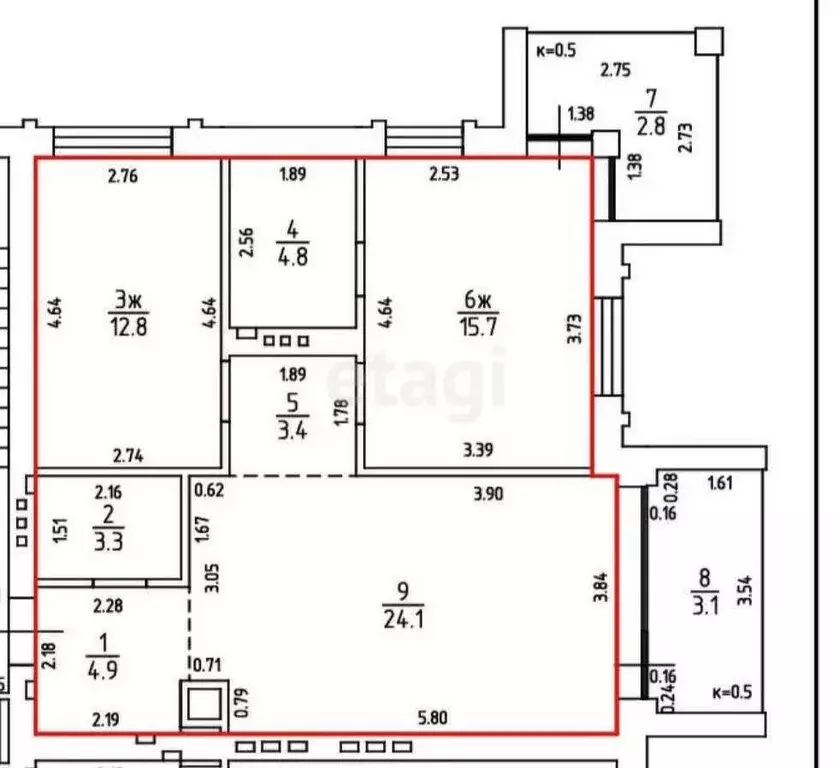 2-комнатная квартира: Светлогорск, Ольховая улица, 32к5 (74.4 м) - Фото 0