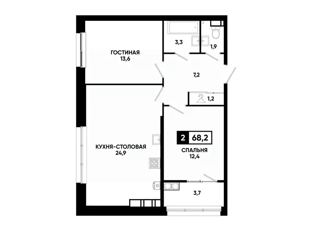 1-к кв. Ставропольский край, Ставрополь ул. Андрея Голуба, 12к8 (68.2 ... - Фото 0