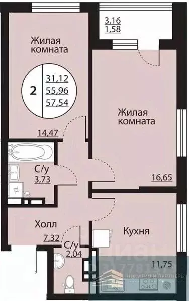 2-к кв. Воронежская область, Воронеж Московский просп., 138 (57.5 м) - Фото 0