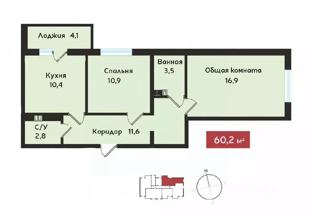 2-к кв. Ставропольский край, Ставрополь № 35 мкр, Европейский-4 жилой ... - Фото 0