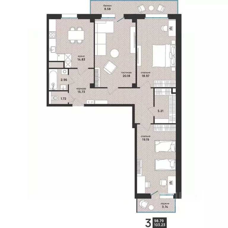 3-к кв. Архангельская область, Архангельск ул. Свободы, 16 (103.23 м) - Фото 2