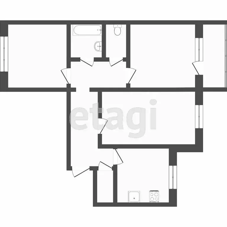 3-комнатная квартира: Тюмень, улица Мельникайте, 135 (65.7 м) - Фото 1
