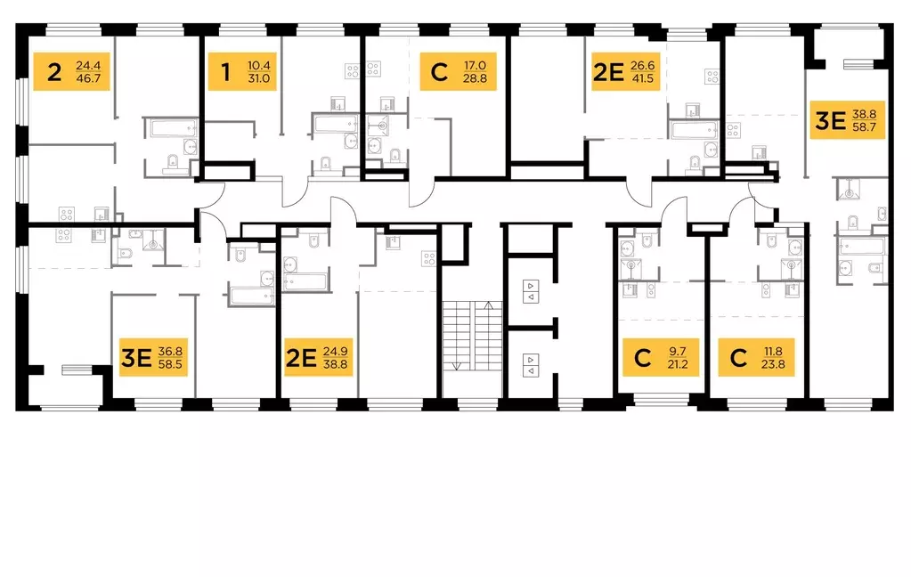 2-к кв. Московская область, Мытищи Белый Grad жилой комплекс (46.9 м) - Фото 2