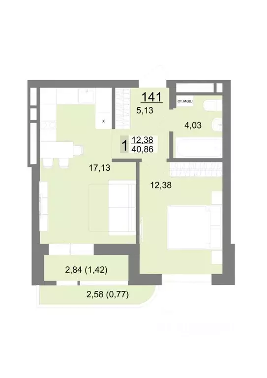 1-к кв. Свердловская область, Екатеринбург ул. Тенистая, 8с5 (40.86 м) - Фото 0