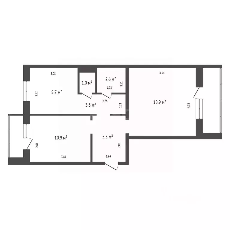 2-к кв. Красноярский край, Красноярск ул. Алексеева, 109 (50.9 м) - Фото 1