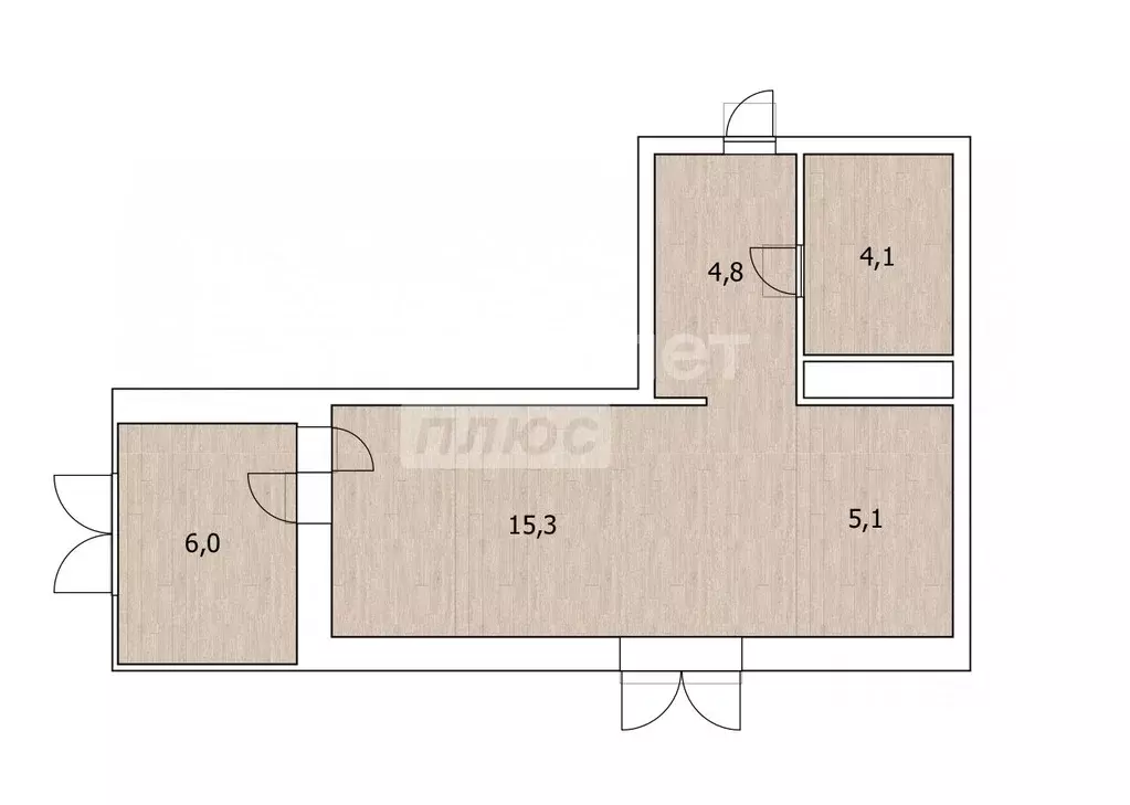 Студия Тюменская область, Тюмень ул. Виктора Тимофеева, 9 (29.3 м) - Фото 2