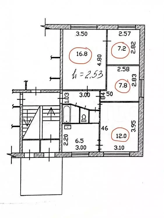 4-к. квартира, 58,2 м, 1/5 эт. - Фото 0