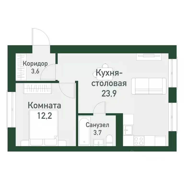 1-к кв. Челябинская область, Челябинский городской округ, пос. ... - Фото 0