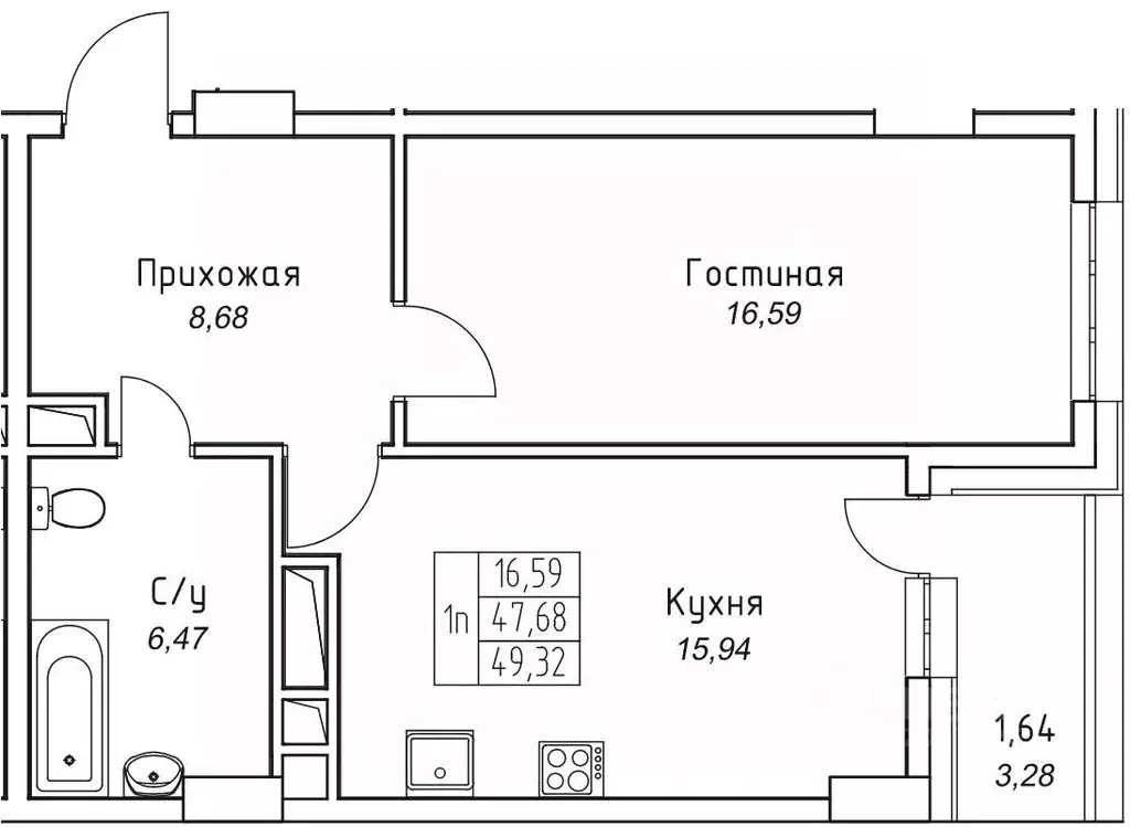 1-к кв. Саха (Якутия), Якутск 11-й кв-л,  (49.32 м) - Фото 1