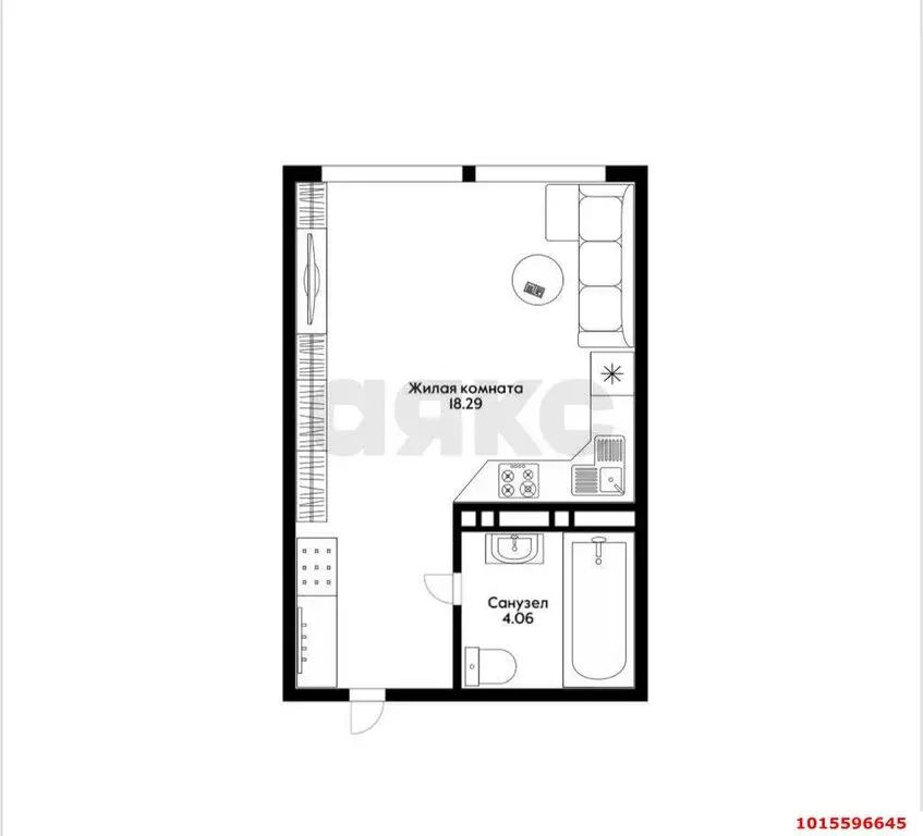 Квартира-студия: Краснодар, Обрывная улица, 132/1к3 (23 м) - Фото 1