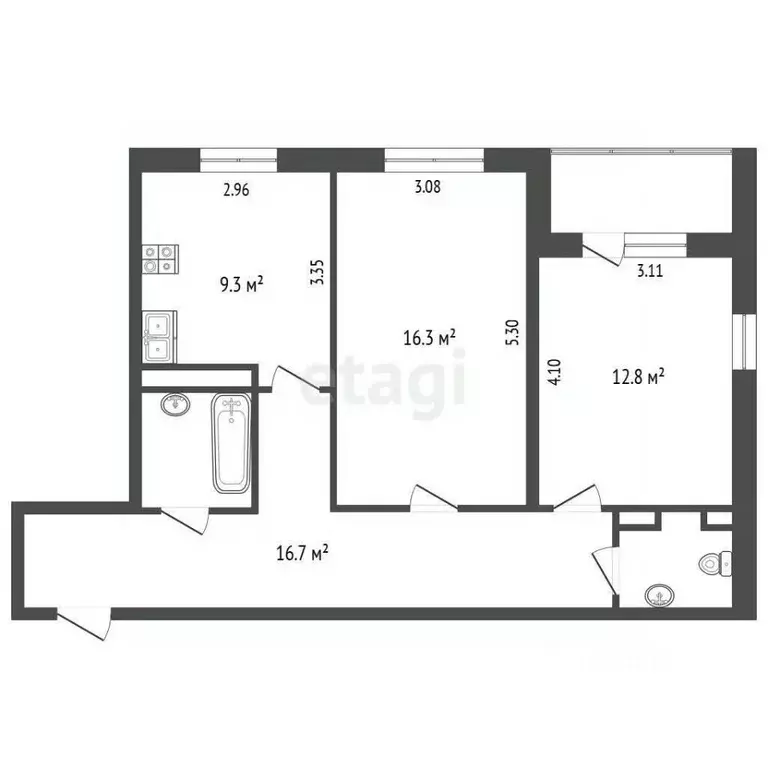 2-к кв. Камчатский край, Петропавловск-Камчатский ул. Савченко, 35к1 ... - Фото 2