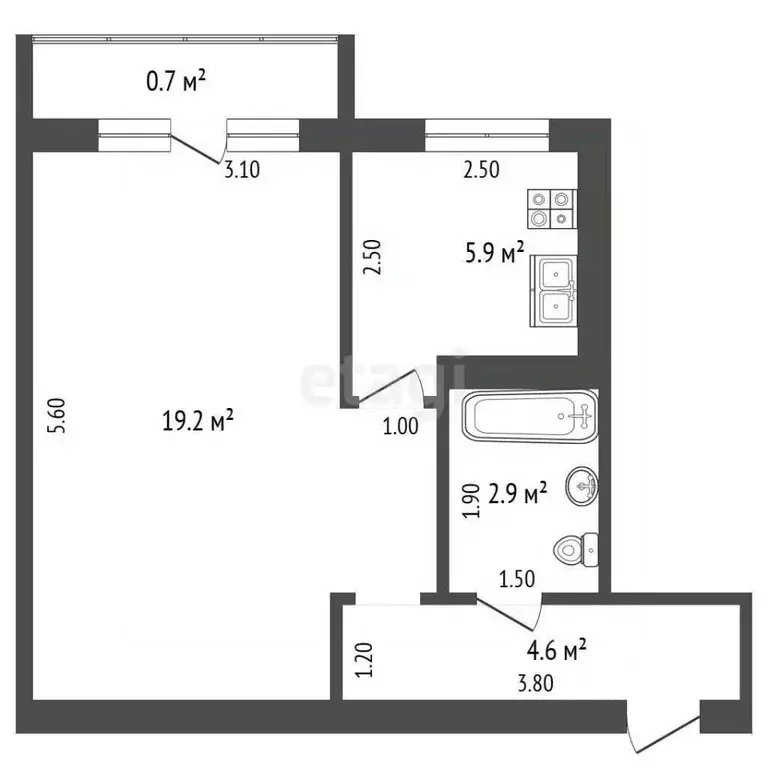 1-к кв. Мордовия, Саранск ул. Веселовского, 22А (29.8 м) - Фото 2