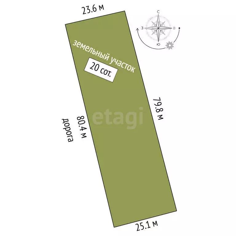 Участок в село Новобессергеневка, улица Морозова (20 м) - Фото 1