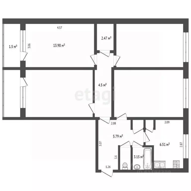 Комната Мордовия, Саранск ул. Крылова, 61А (16.5 м) - Фото 1