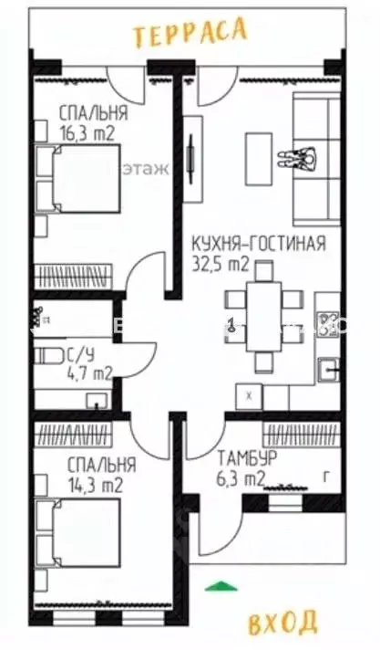 Таунхаус в Челябинская область, Магнитогорск проезд Коралловый (78 м) - Фото 2