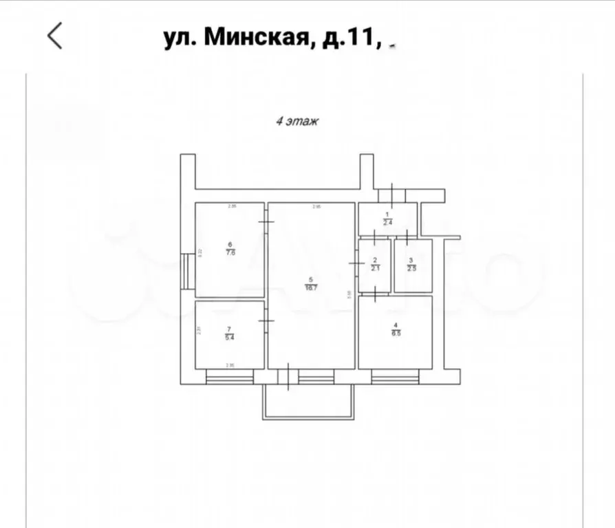3-к. квартира, 43,2 м, 4/5 эт. - Фото 0