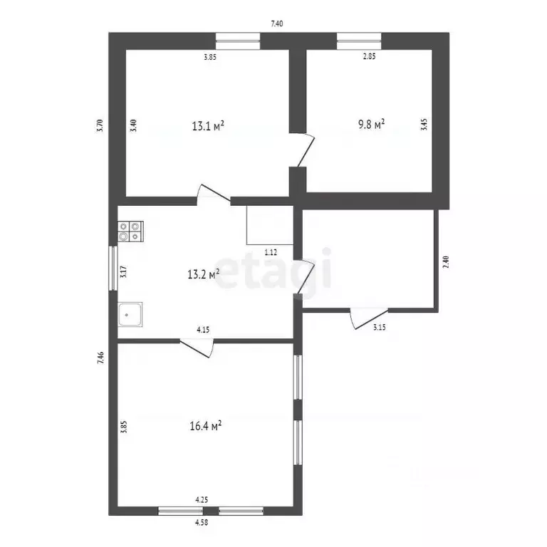 Дом в Кемеровская область, Юрга Транспортная ул., 21 (53 м) - Фото 2