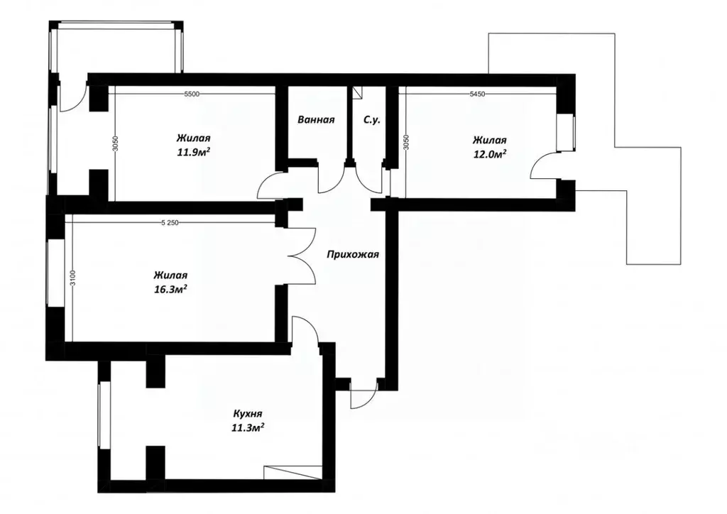3-к кв. Кабардино-Балкария, Нальчик ул. Шогенова (75.0 м) - Фото 2
