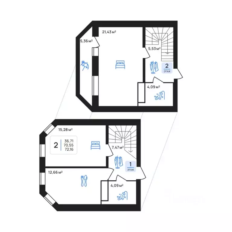 2-к кв. Липецкая область, Липецк Авторский жилрайон,  (72.16 м) - Фото 1