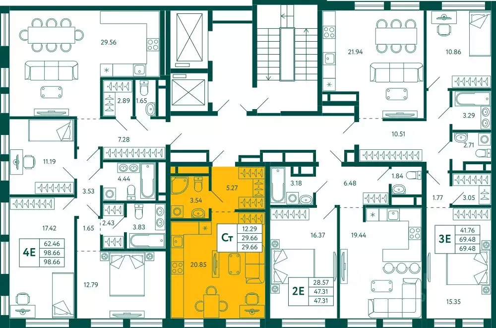 Студия Башкортостан, Уфа Зеленая Роща жилрайон, Терле Парк жилой ... - Фото 1