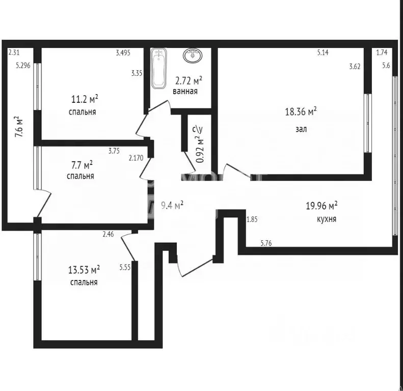 4-к кв. Дагестан, Дербент ул. Сальмана, 49Б (91.0 м) - Фото 1