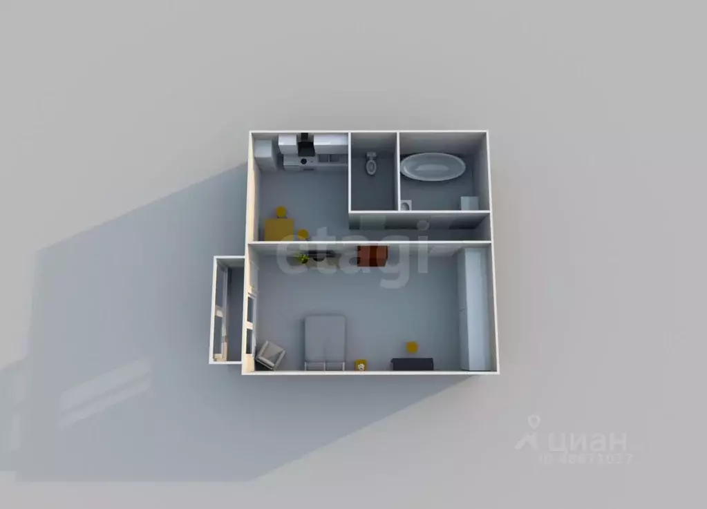 1-к кв. Сахалинская область, Южно-Сахалинск Больничная ул., 36А (33.3 ... - Фото 2