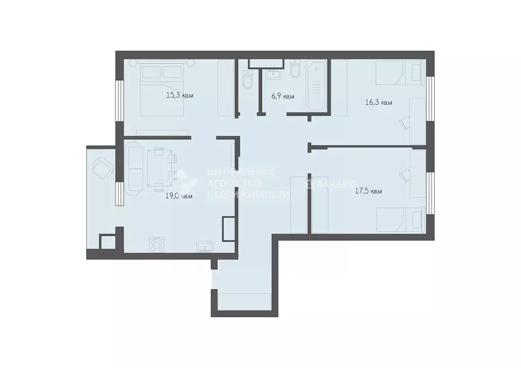 3-к кв. Рязанская область, Рязань Октябрьская ул., 65 (98.7 м) - Фото 2