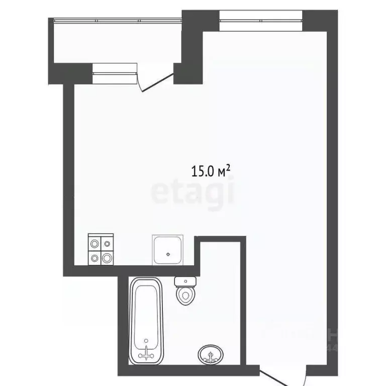 Студия Тюменская область, Тюмень ул. Вице-адмирала Воронцова, 9 (34.4 ... - Фото 2