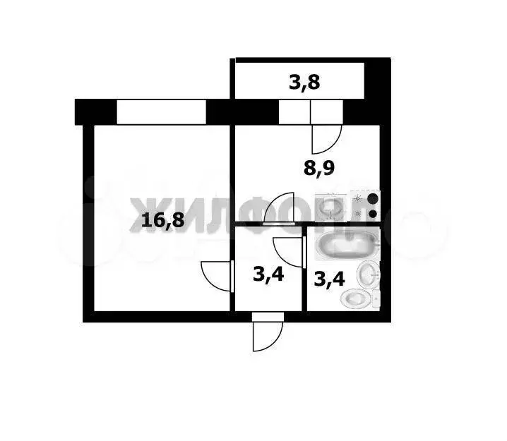 1-к. квартира, 32,5 м, 7/10 эт. - Фото 0