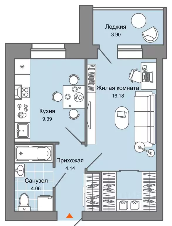 1-к кв. Кировская область, Киров ул. Дмитрия Козулева (36.0 м) - Фото 0