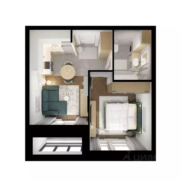 1-к кв. Приморский край, Владивосток ул. Борисенко, 48к2 (34.5 м) - Фото 1