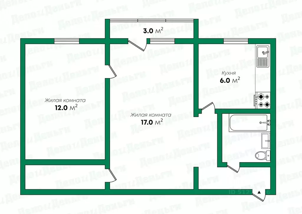 2-к кв. Кировская область, Киров Октябрьский просп., 10 (46.2 м) - Фото 1