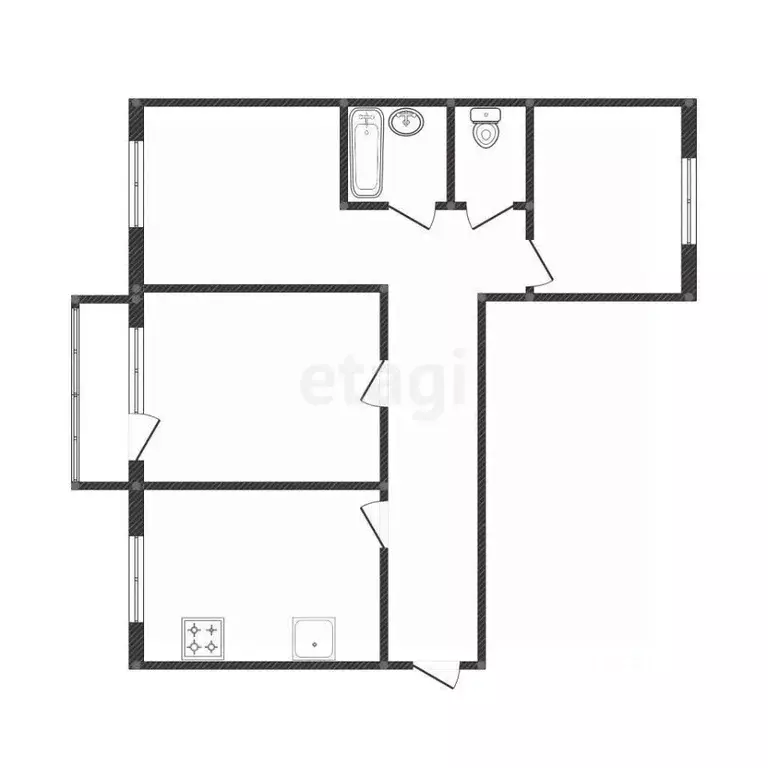 3-к кв. Костромская область, Кострома Давыдовский-3 мкр, 18 (65.0 м) - Фото 1