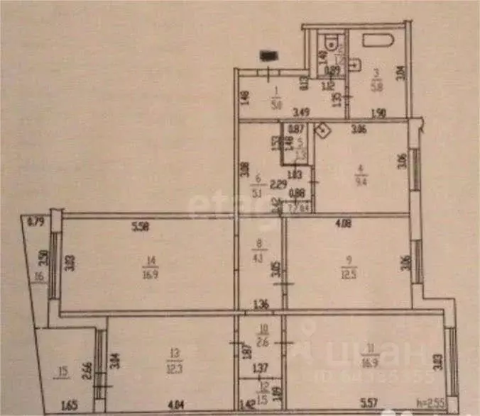 4-к кв. Алтайский край, Барнаул ул. Попова, 106 (95.2 м) - Фото 2