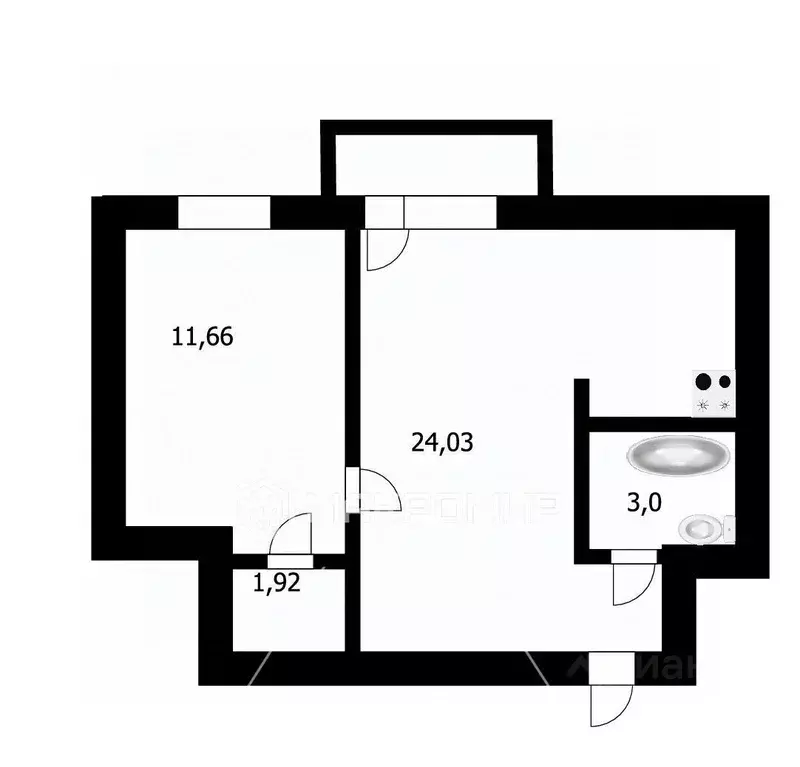 2-к кв. Новосибирская область, Новосибирск ул. Гоголя, 233/1 (42.0 м) - Фото 1