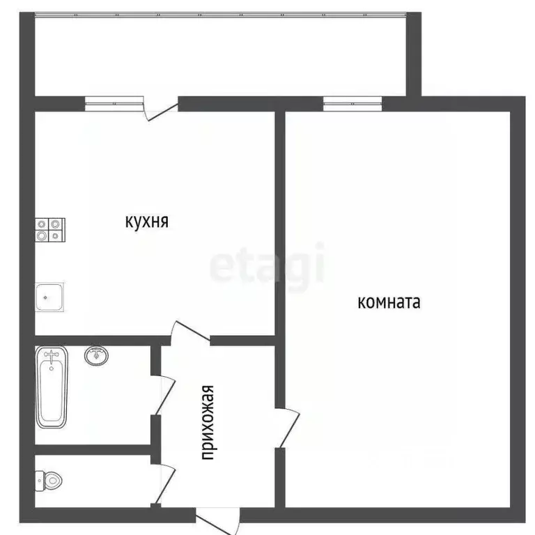 1-к кв. Воронежская область, с. Новая Усмань ул. Ростовская, 4Б/4 ... - Фото 1