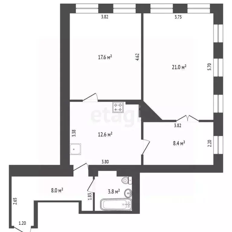 3-к кв. Ростовская область, Ростов-на-Дону, Нахичевань ул. 19-я Линия, ... - Фото 2