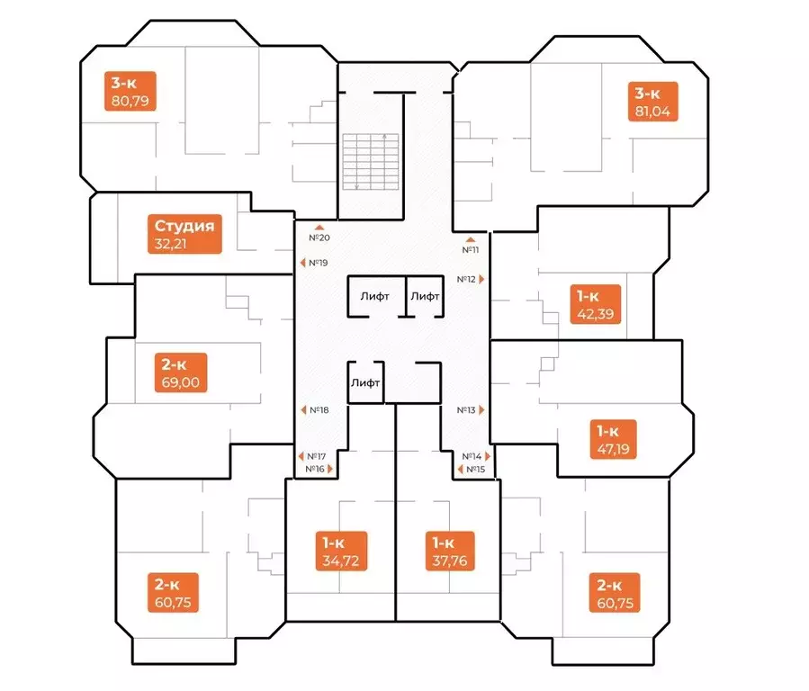 3-к кв. Самарская область, Самара ул. Санфировой, 101 (80.9 м) - Фото 2